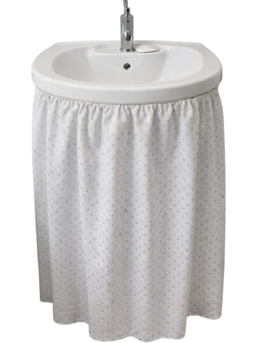 Diamond Stitch Fabric Bathroom Sink Skirt Utility Sink Waterproof Fits Standard